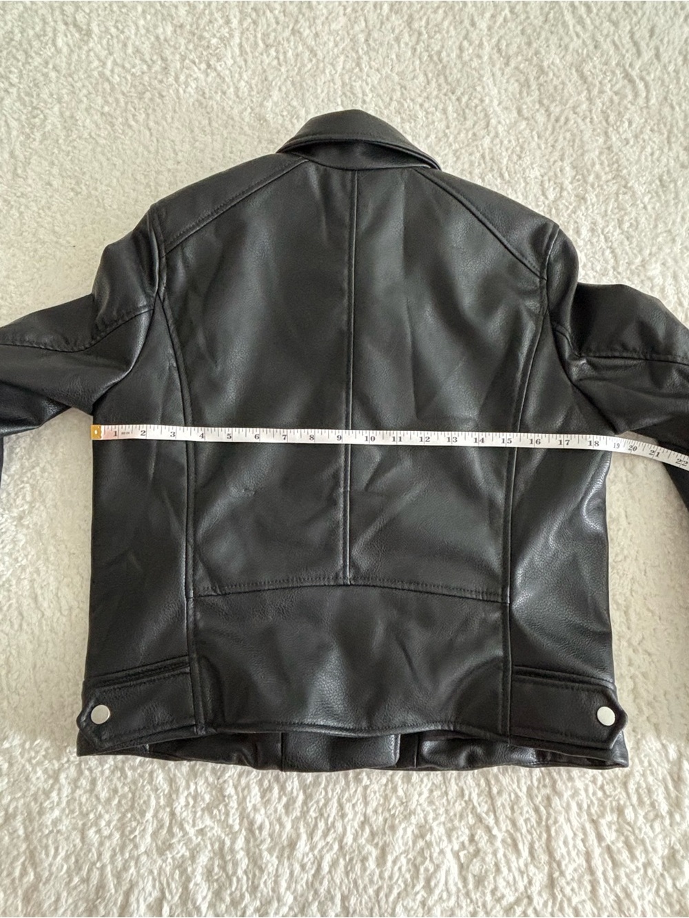 H&M Women’s Faux Leather Moto Jacket Black Size S Biker Style Zip Up - Picture 13 of 15